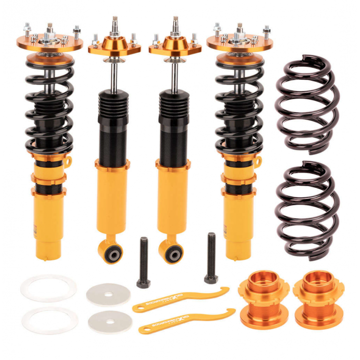Койловери Maxpeedingrods BMW E46 з регулюванням жорсткості амортизатора YELLOW